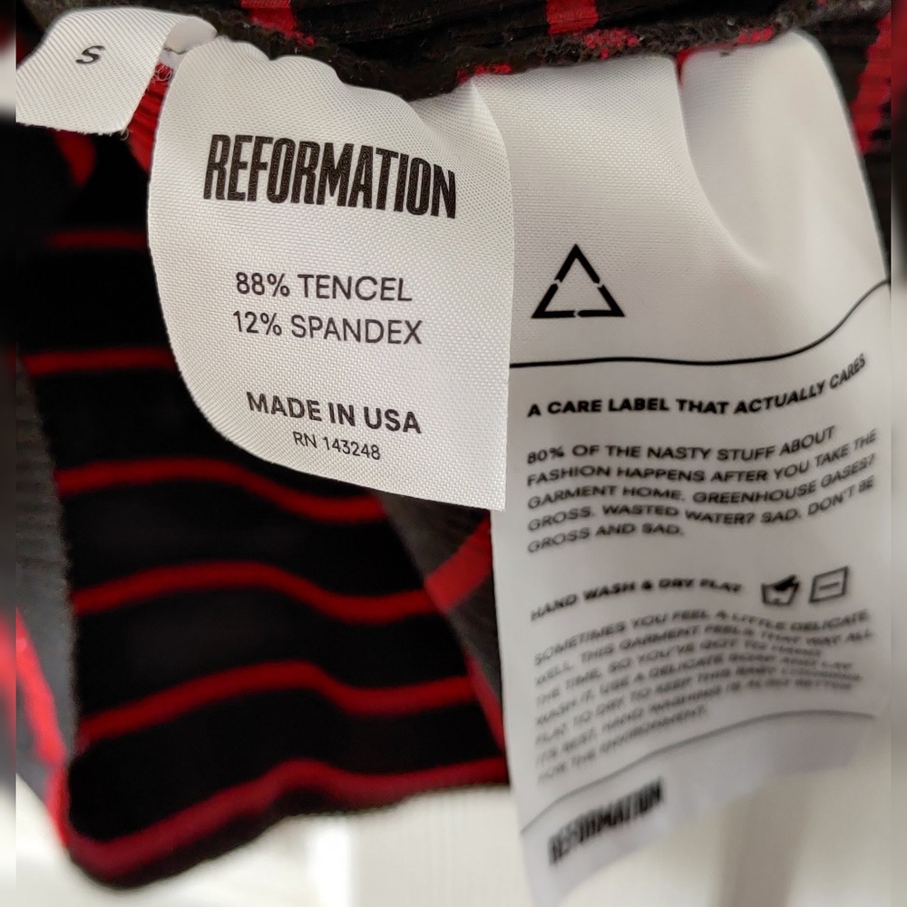 Reformation Ribbed Striped Mini Dress S - Picture 3 of 3